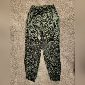 Satin Joggers In Army Green